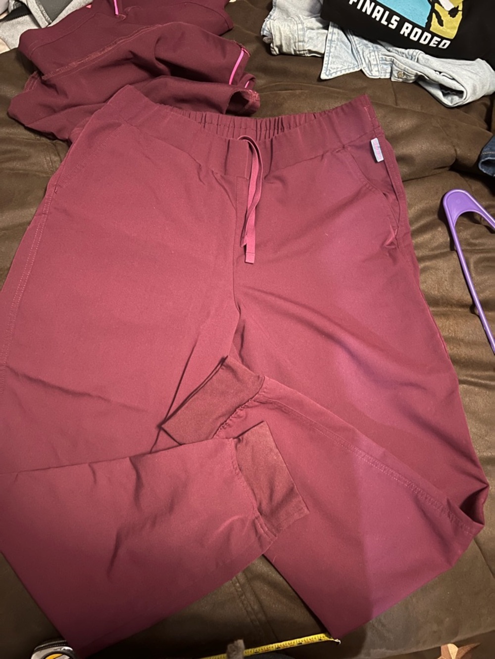 Women’s V-Neck Top in Deep Magenta/maroon